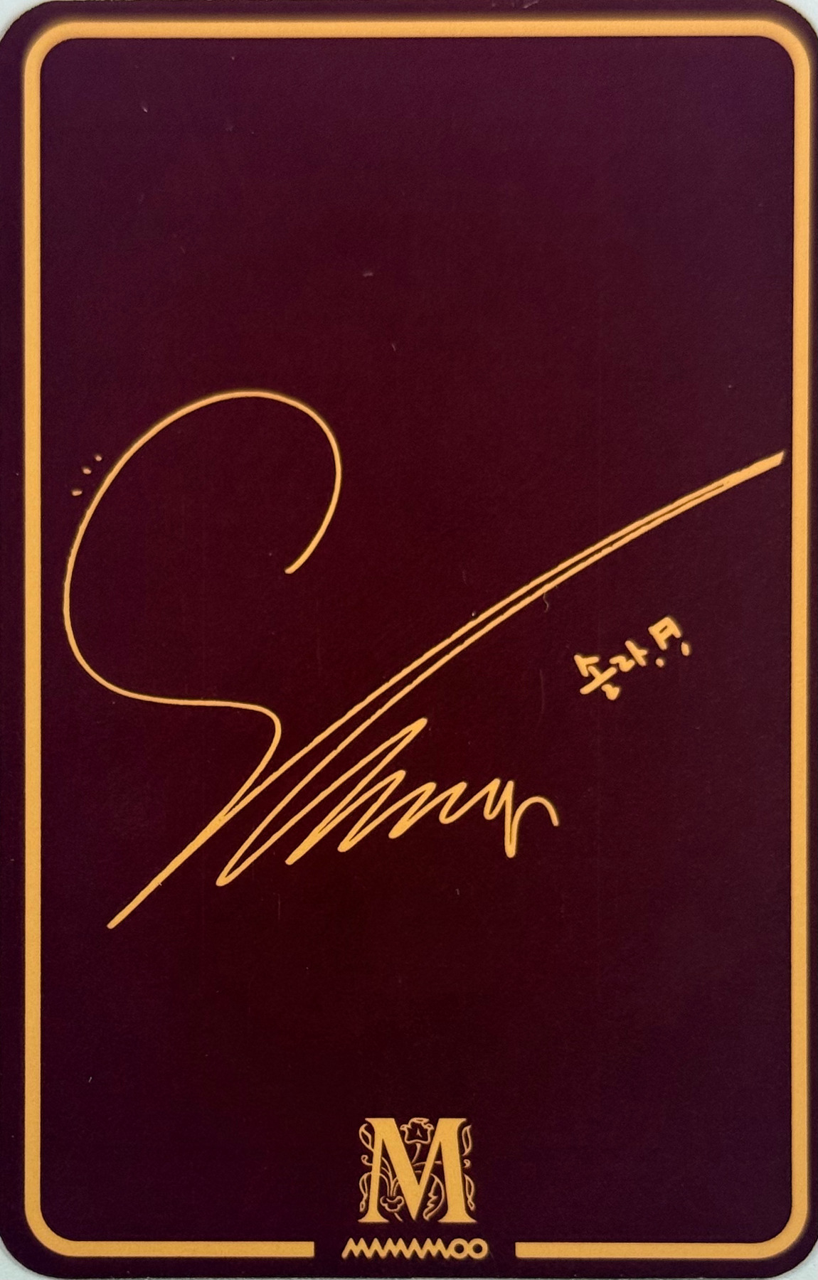 Solar MAMAMOO photocard back side - Photocard