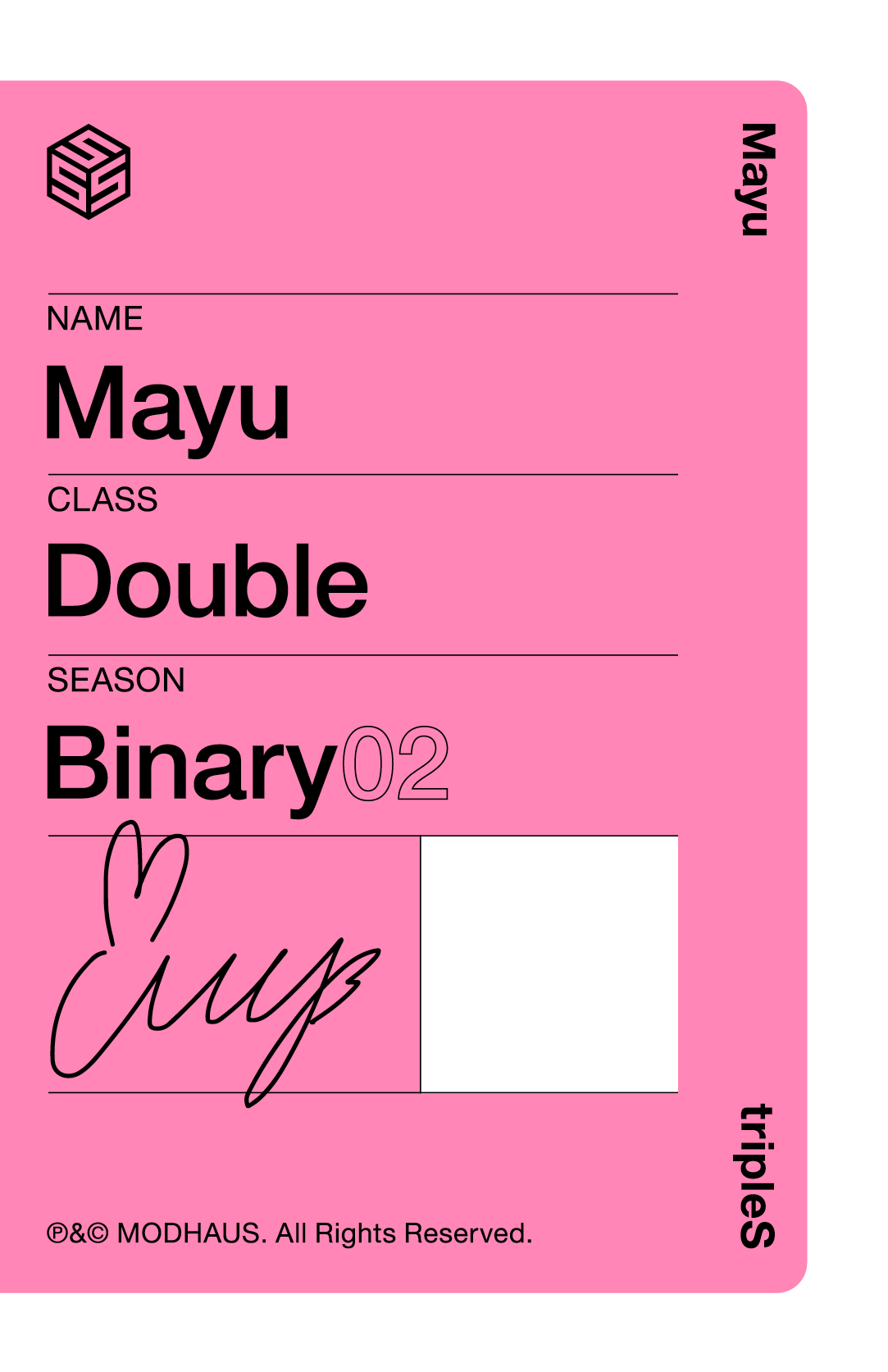 Mayu tripleS photocard back side - Showcase Objekt Pack