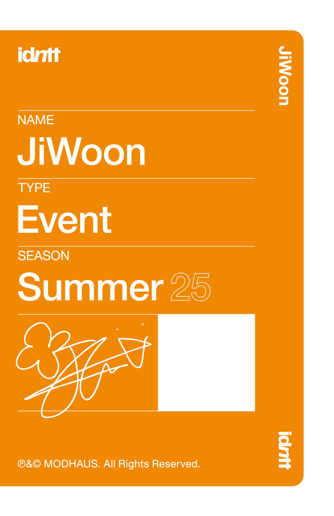 Nam JiWoon idntt photocard back side - Event Objekt