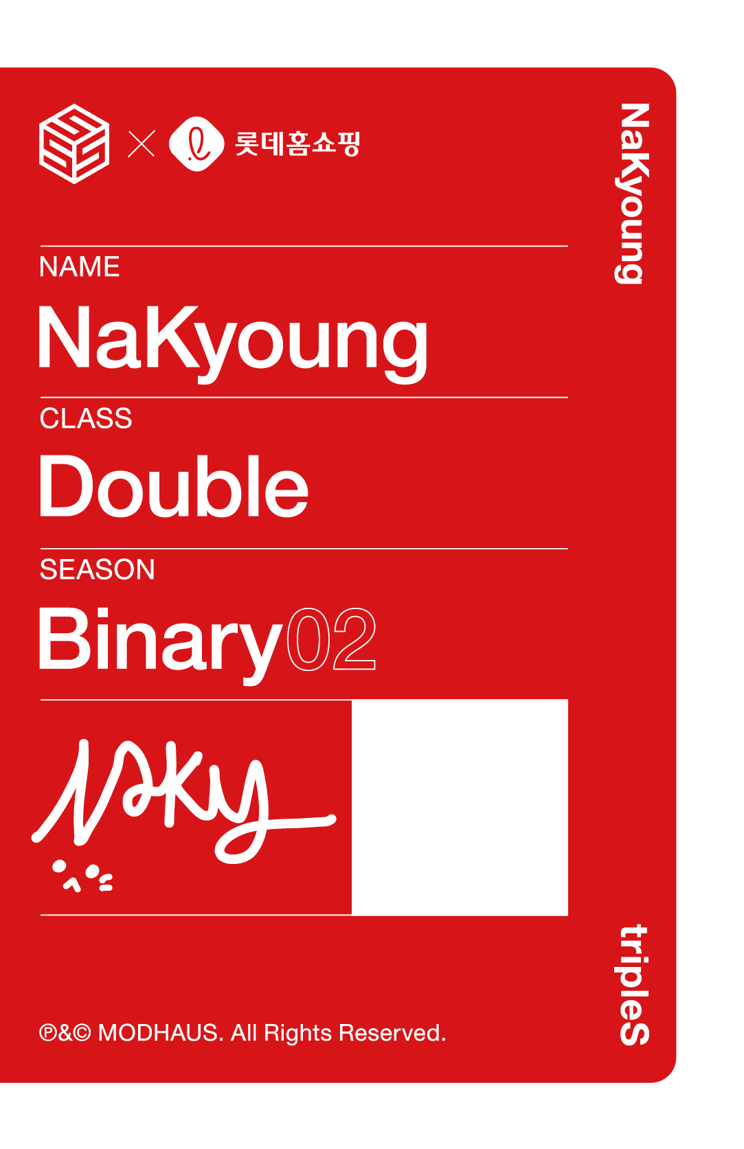 Nakyoung tripleS photocard back side - Double Class Objekt - Selfie Version