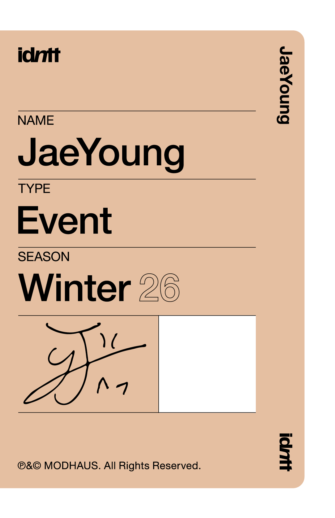 Lee JaeYoung idntt photocard back side - Event Objekt