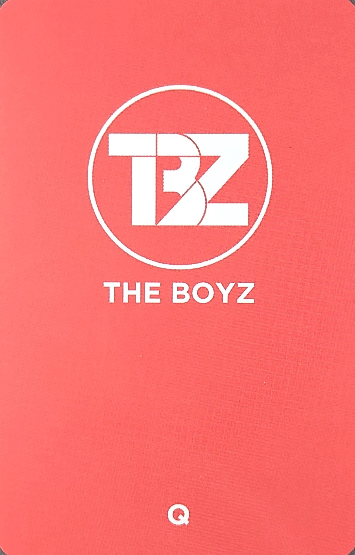 Q THE BOYZ photocard back side - Benefit