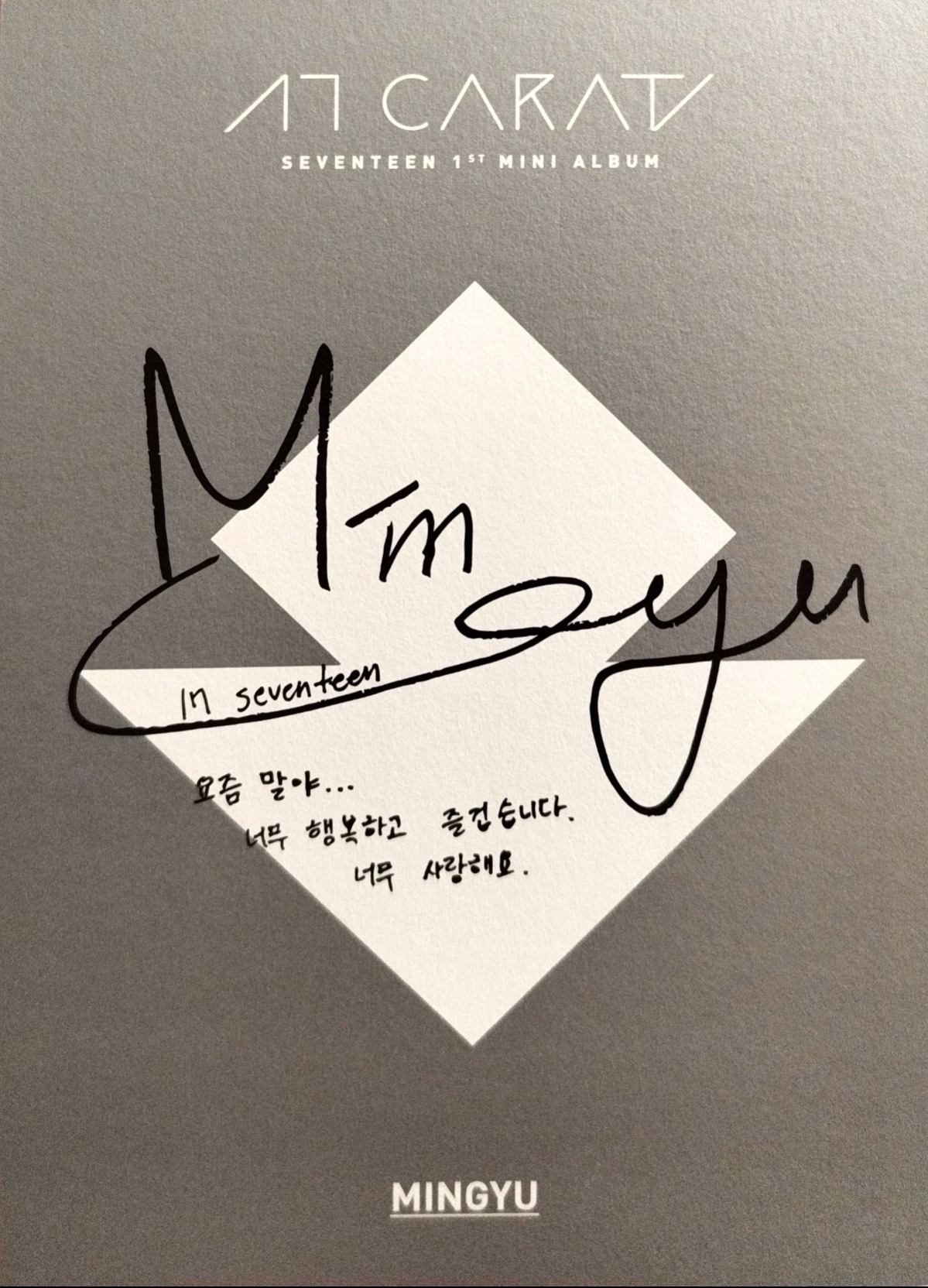 Mingyu SEVENTEEN photocard back side - Postcard Set