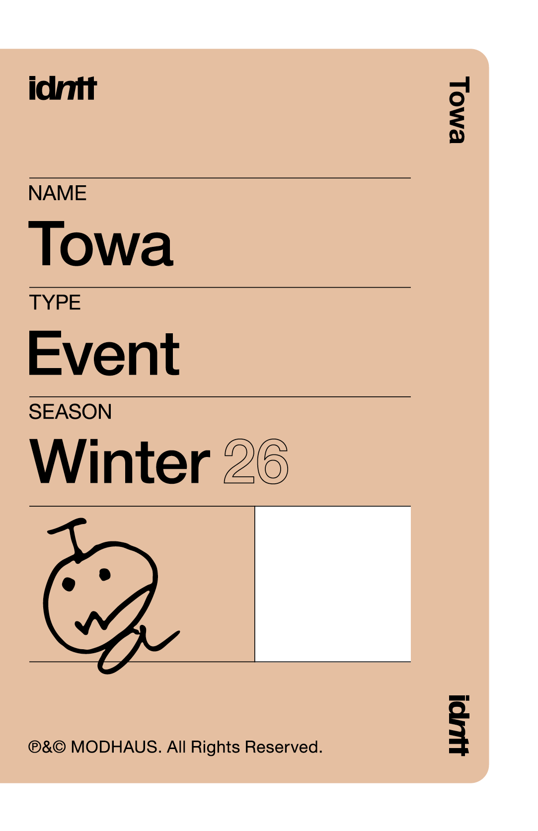 Towa idntt photocard back side - Event Objekt