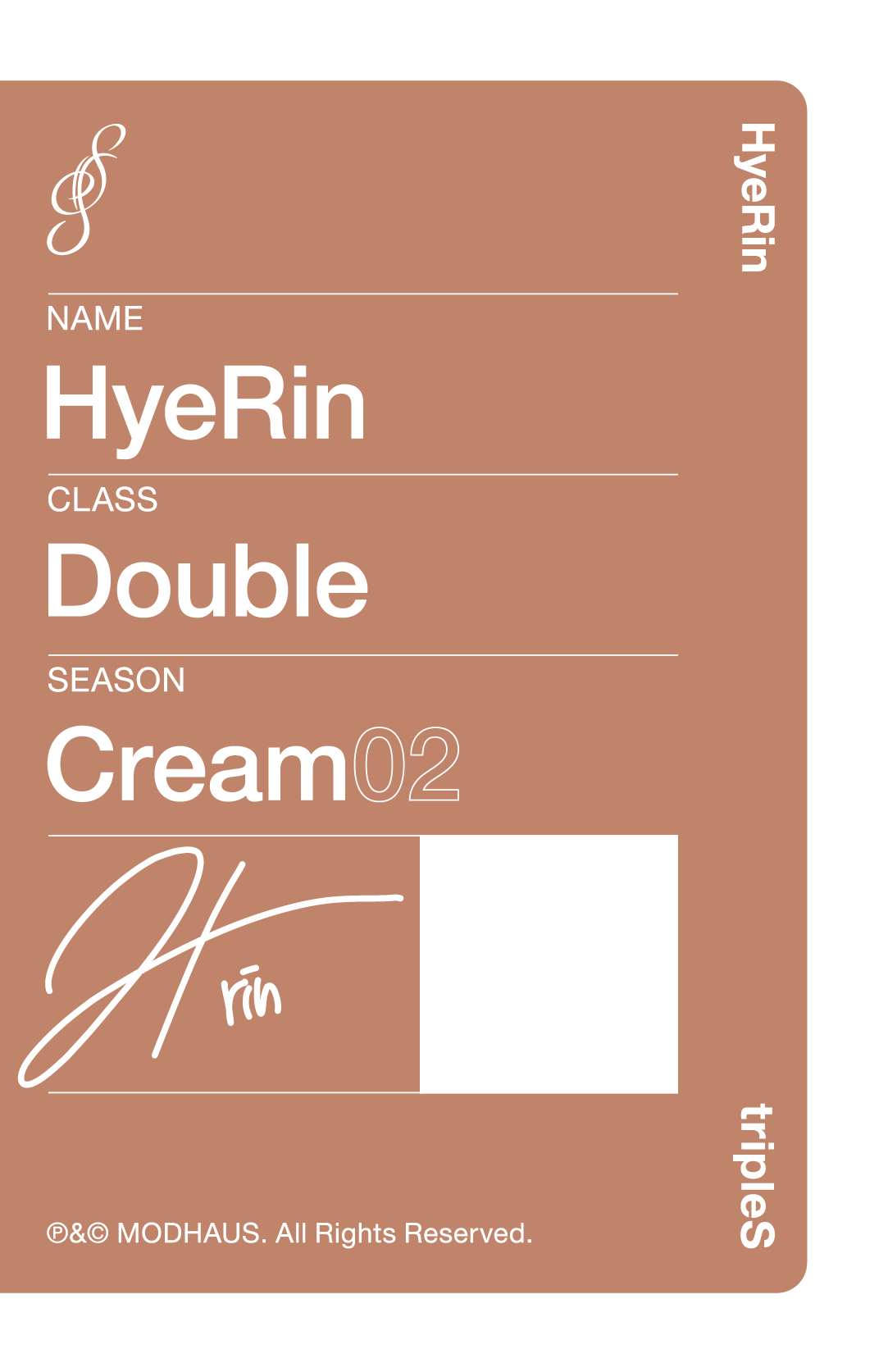 Hyerin tripleS photocard back side - Showcase Objekt Pack