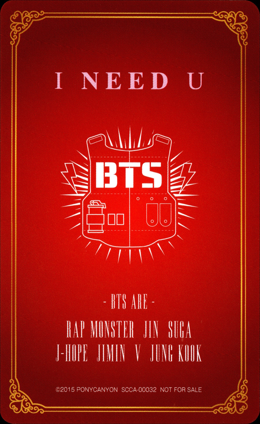 Suga BTS photocard back side - Photocard