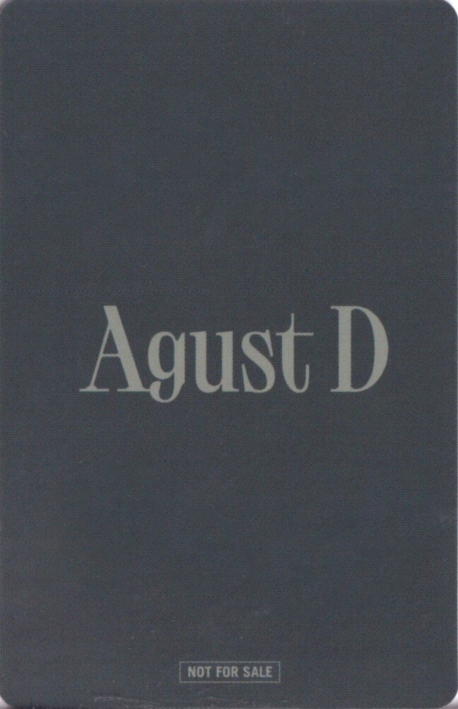 Suga Agust D photocard back side - Preorder