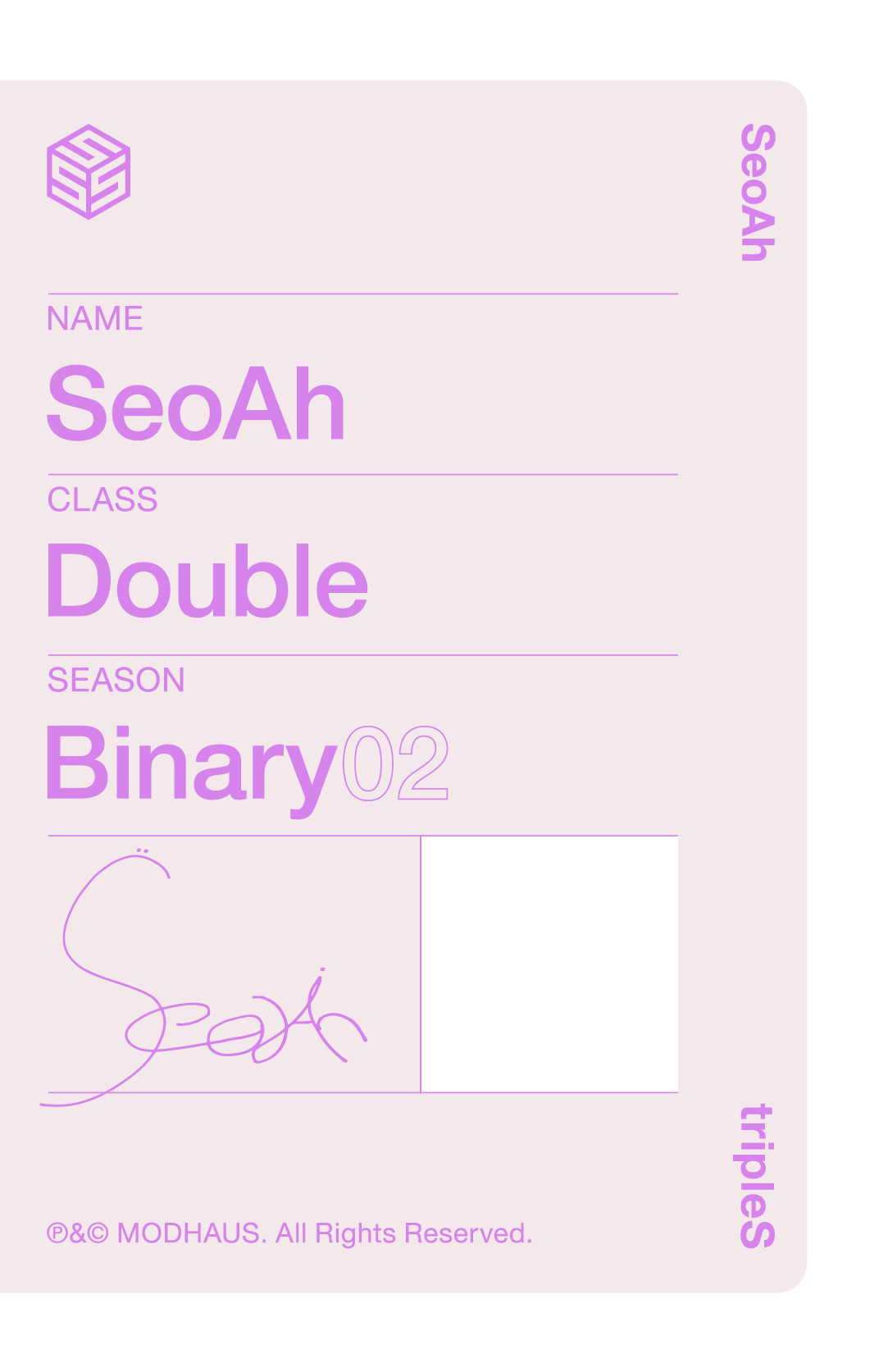 Seoah tripleS photocard back side - Double Class Objekt