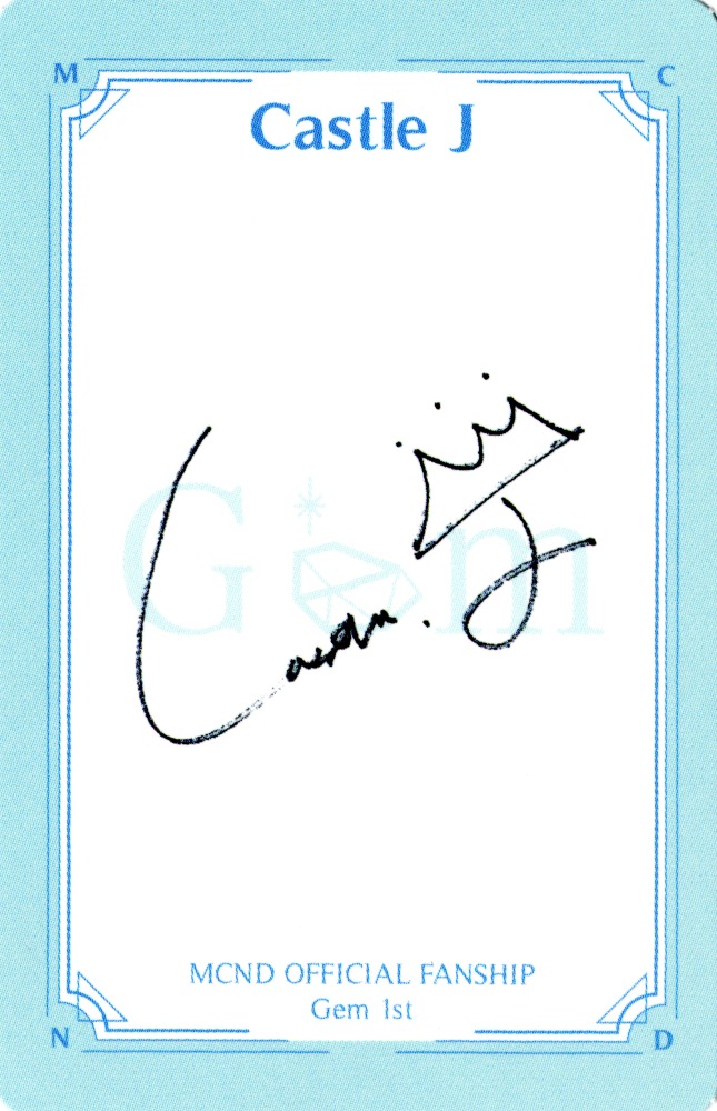 Castle J MCND photocard back side - Signature Card Set