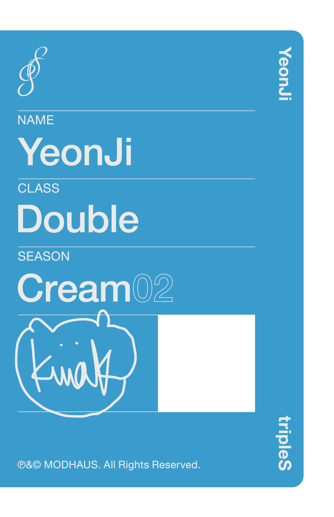 Yeonji tripleS photocard back side - Double Class Objekt