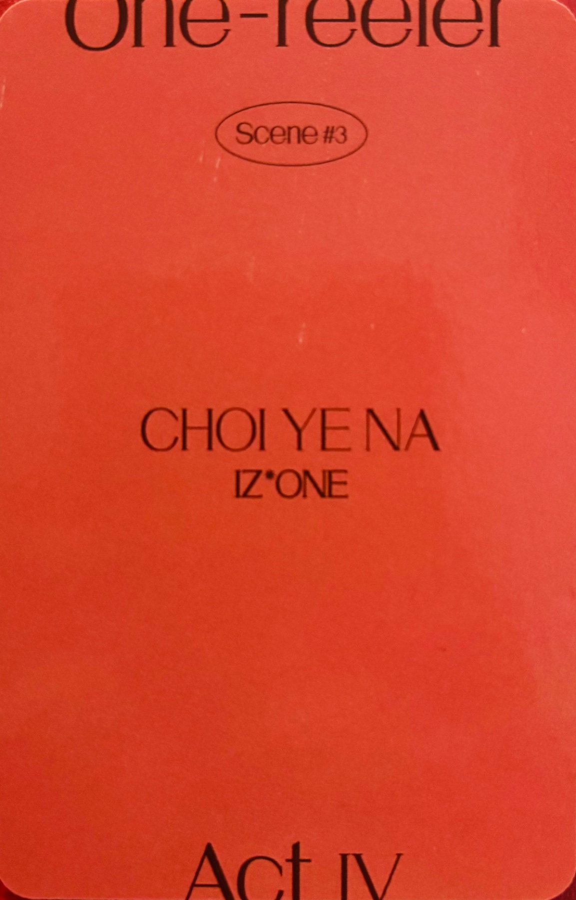 Yena IZ*ONE photocard back side - Photocard