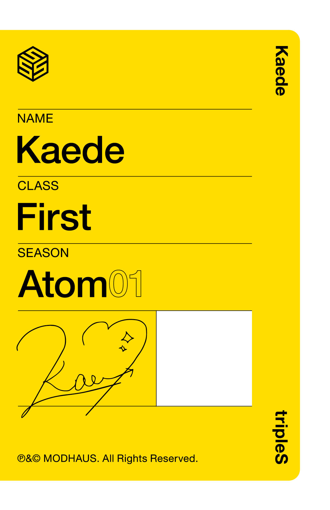 Kaede tripleS photocard back side - Objekt - 3rd Edition