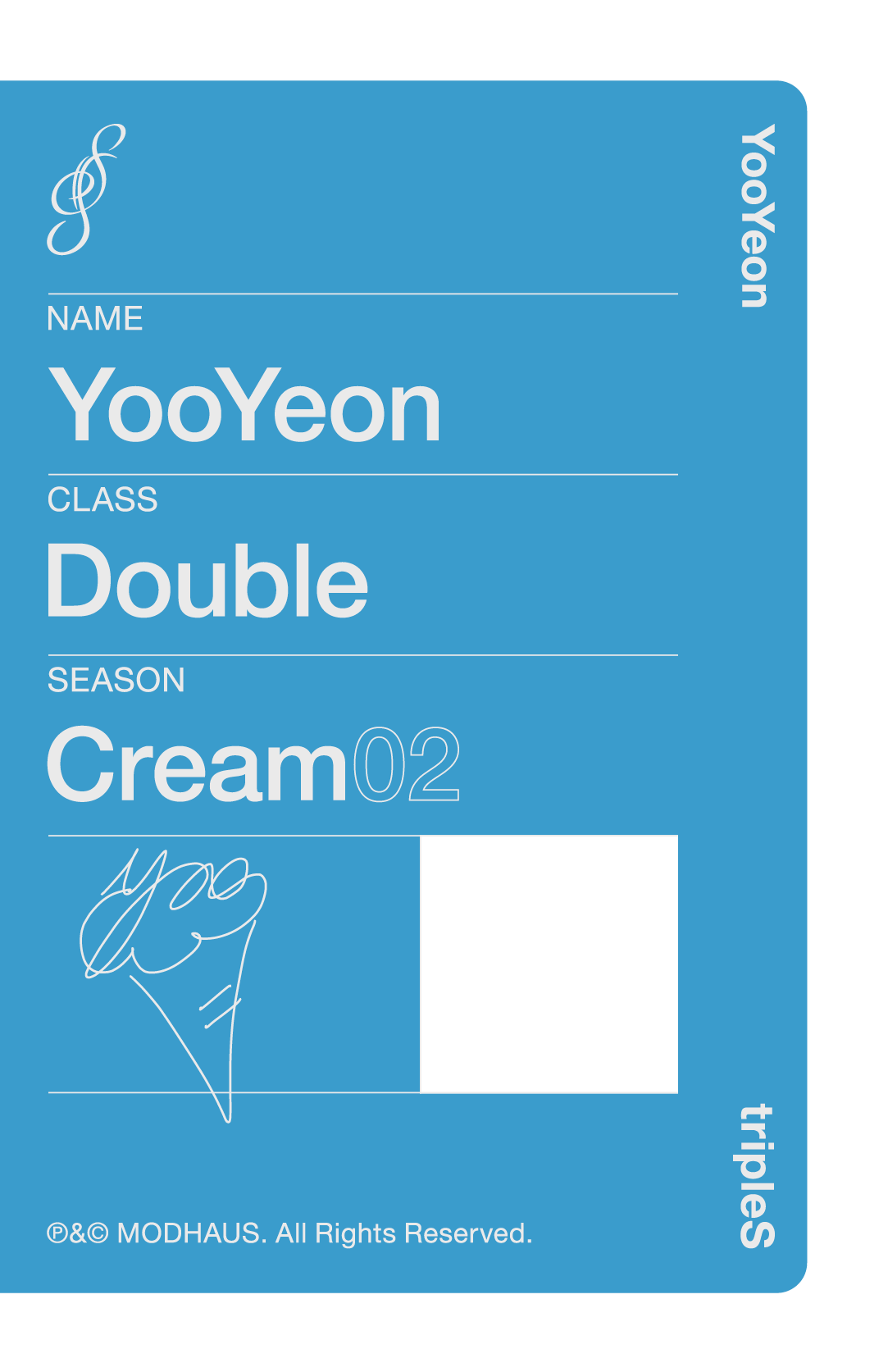 Yooyeon tripleS photocard back side - Double Class Objekt