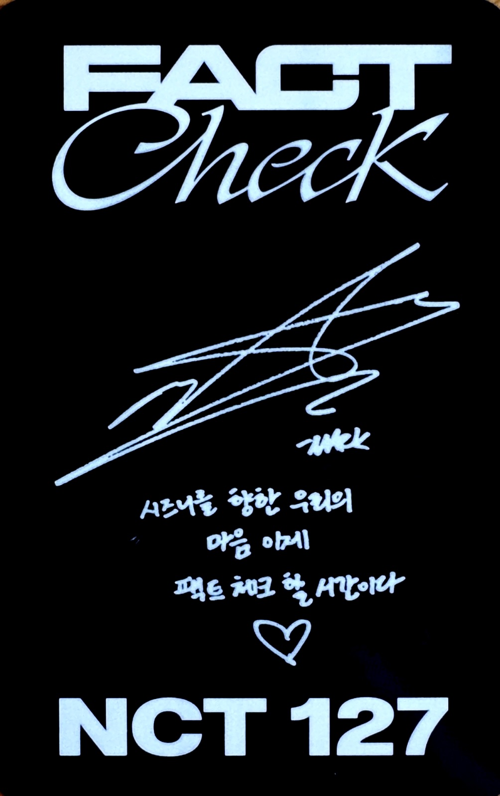 Mark NCT 127 photocard back side - Photocards
