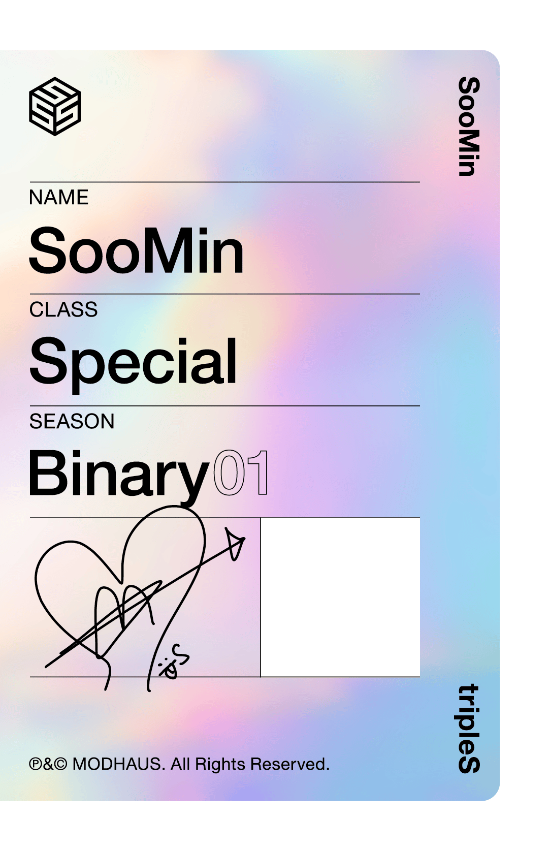 Soomin tripleS photocard back side - Double Class Objekt