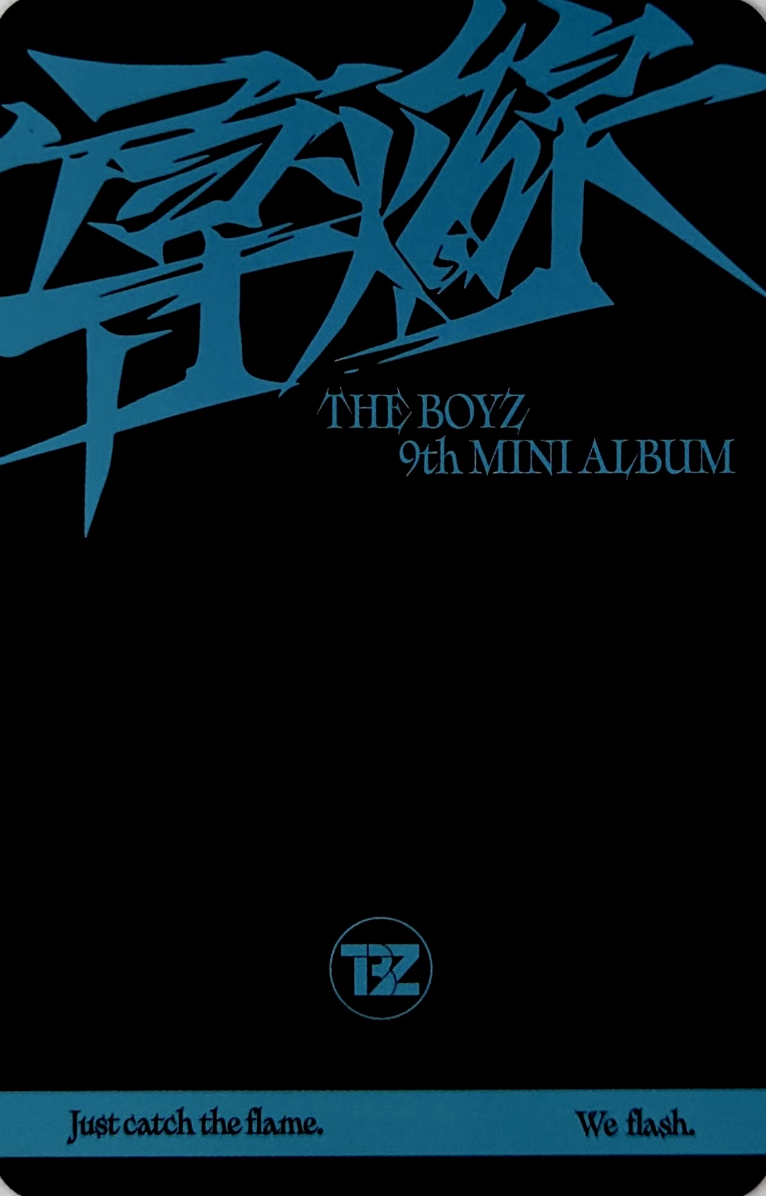 Q THE BOYZ photocard back side - Official Photocard