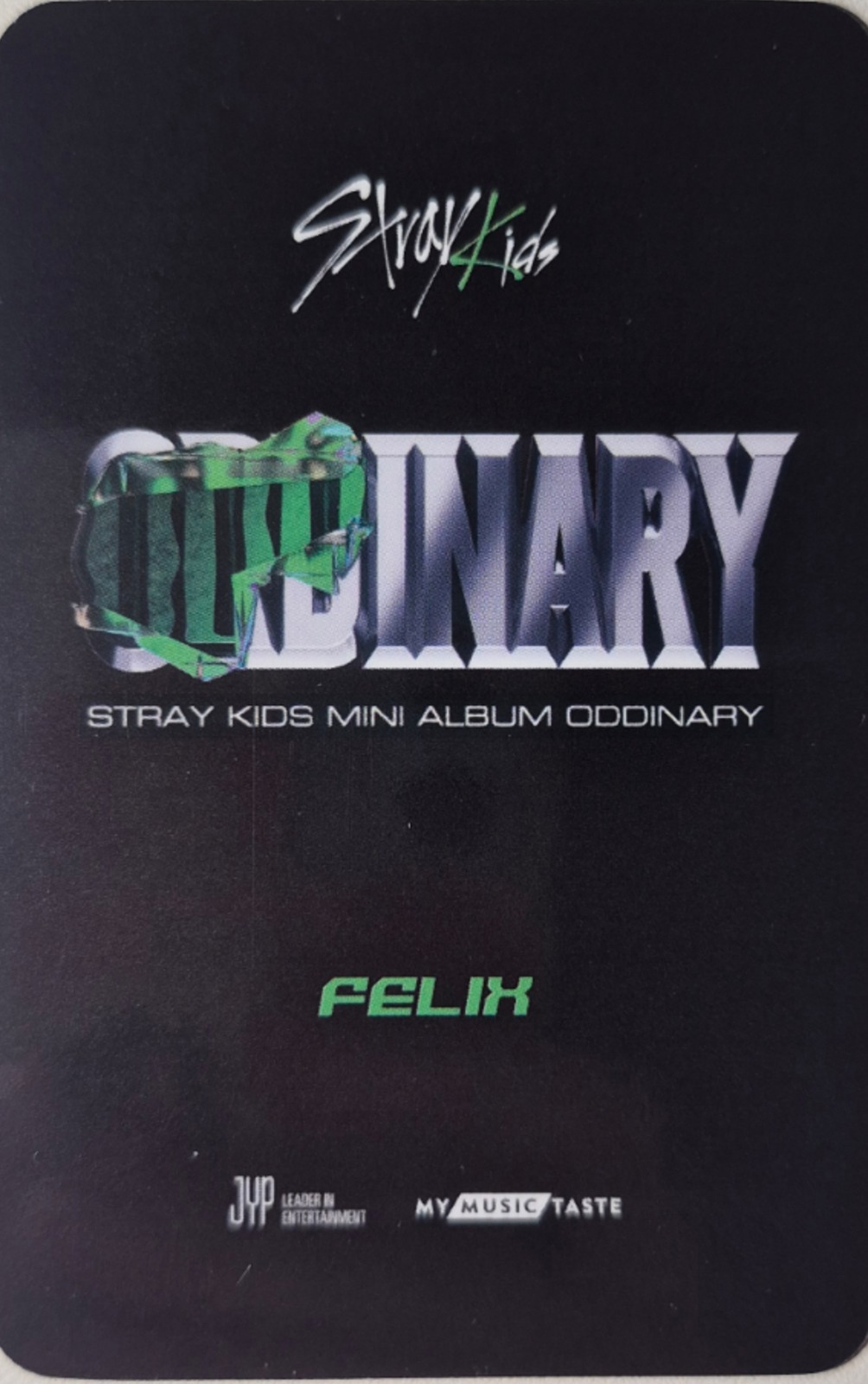 Felix Stray Kids photocard back side - Online