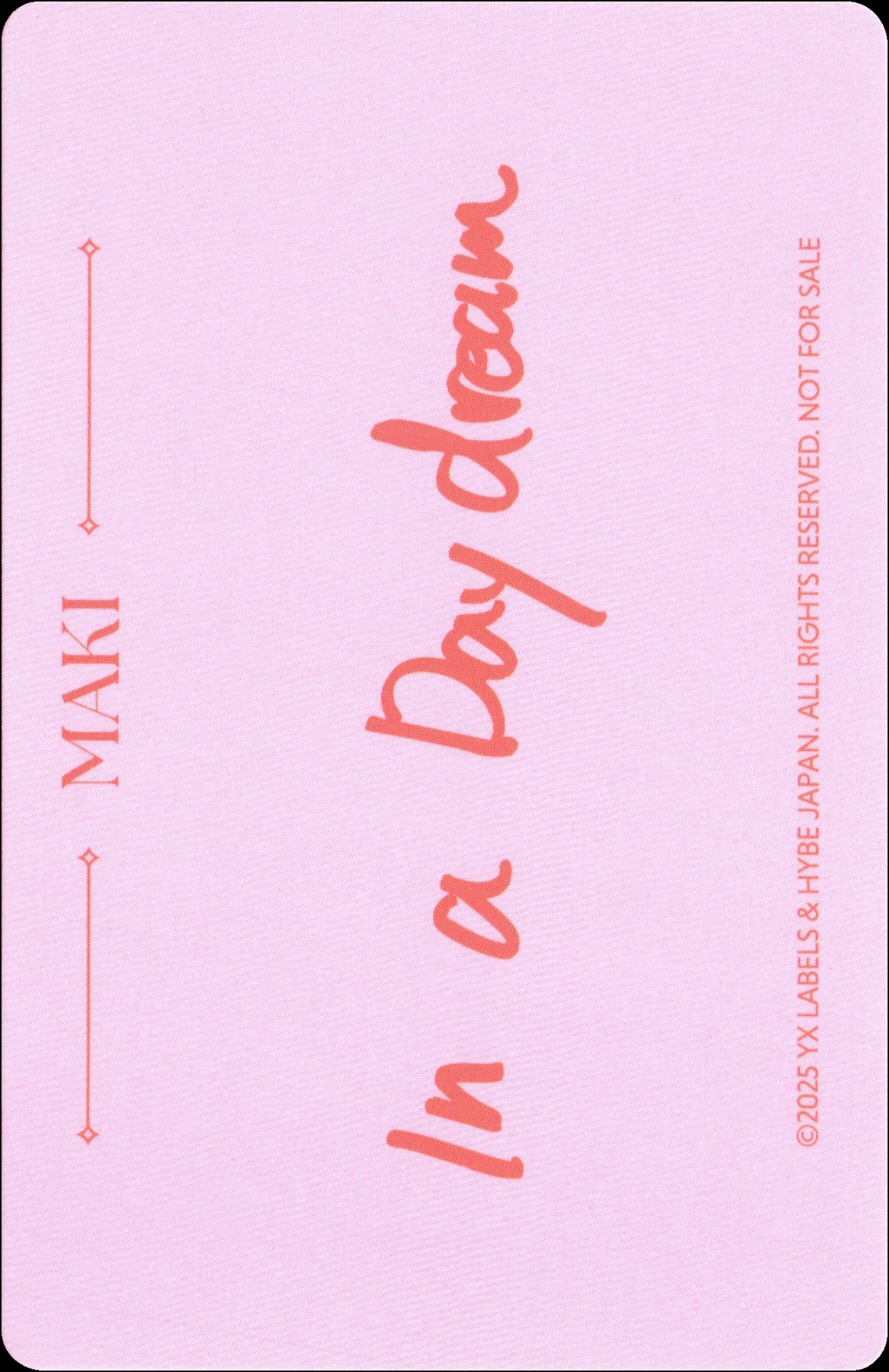 Maki &TEAM photocard back side - Photocards