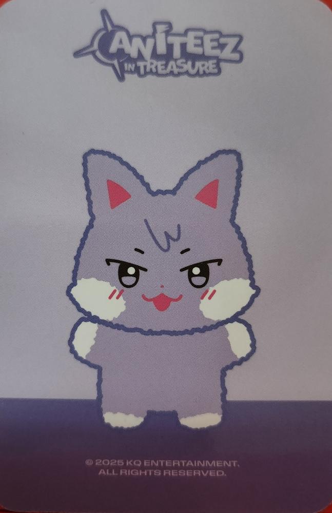 San ATEEZ photocard back side - Mini Plush