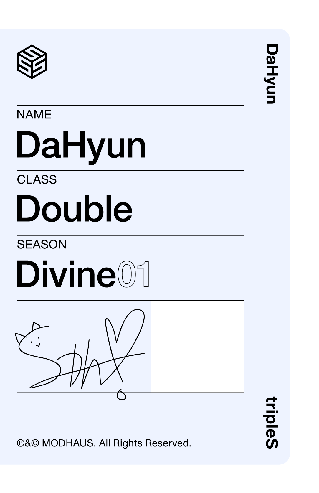 Dahyun tripleS photocard back side - Double Class Objekt