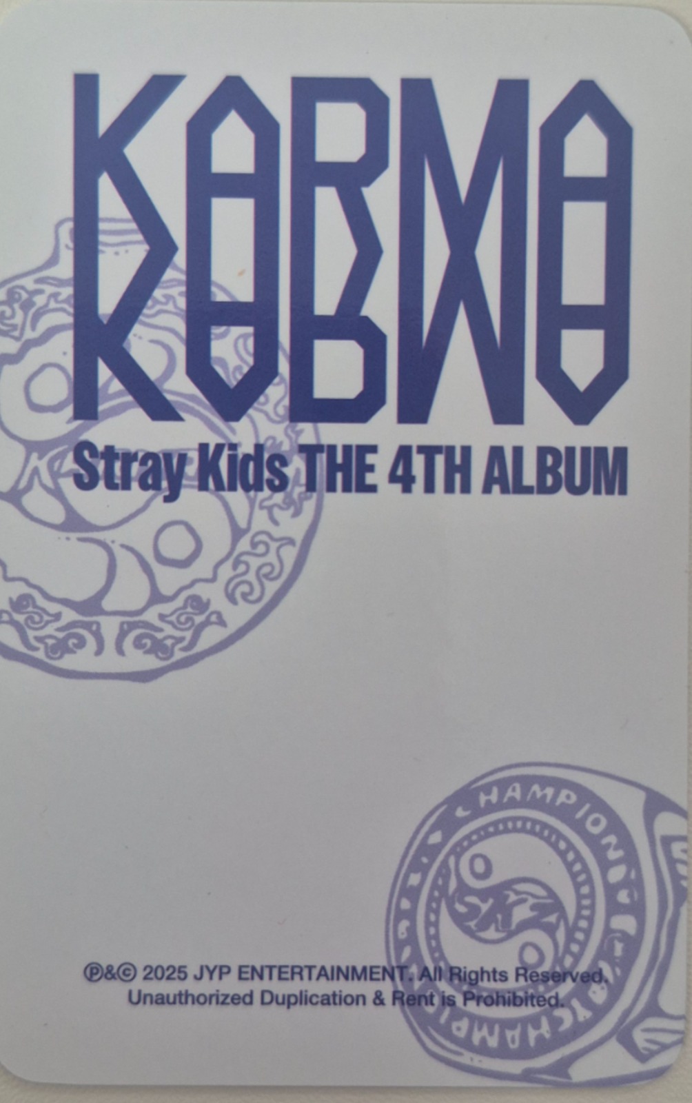 Felix Stray Kids photocard back side - Online