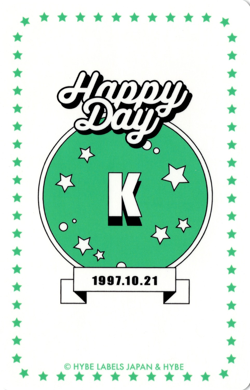 K &TEAM photocard back side - K Birthday Kit Photocard