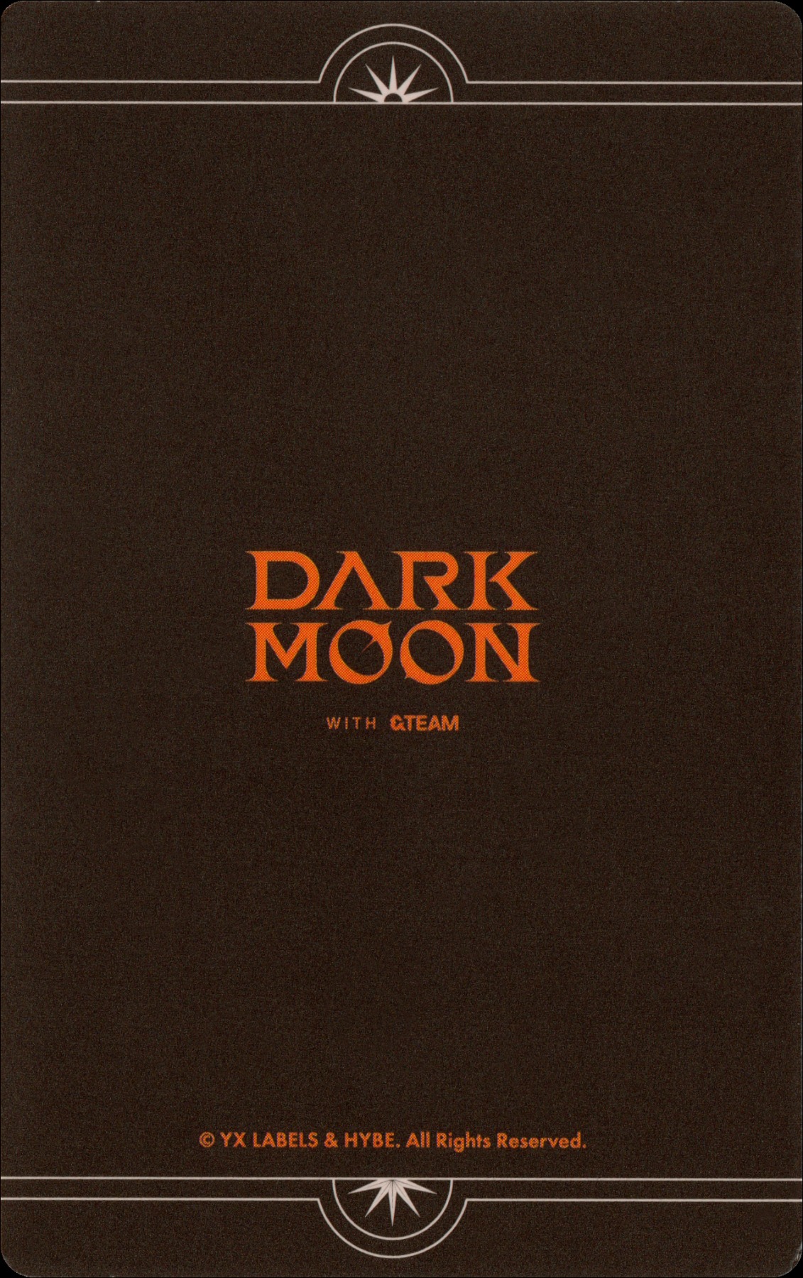 K &TEAM photocard back side - Limited Edition Character Art Photocard