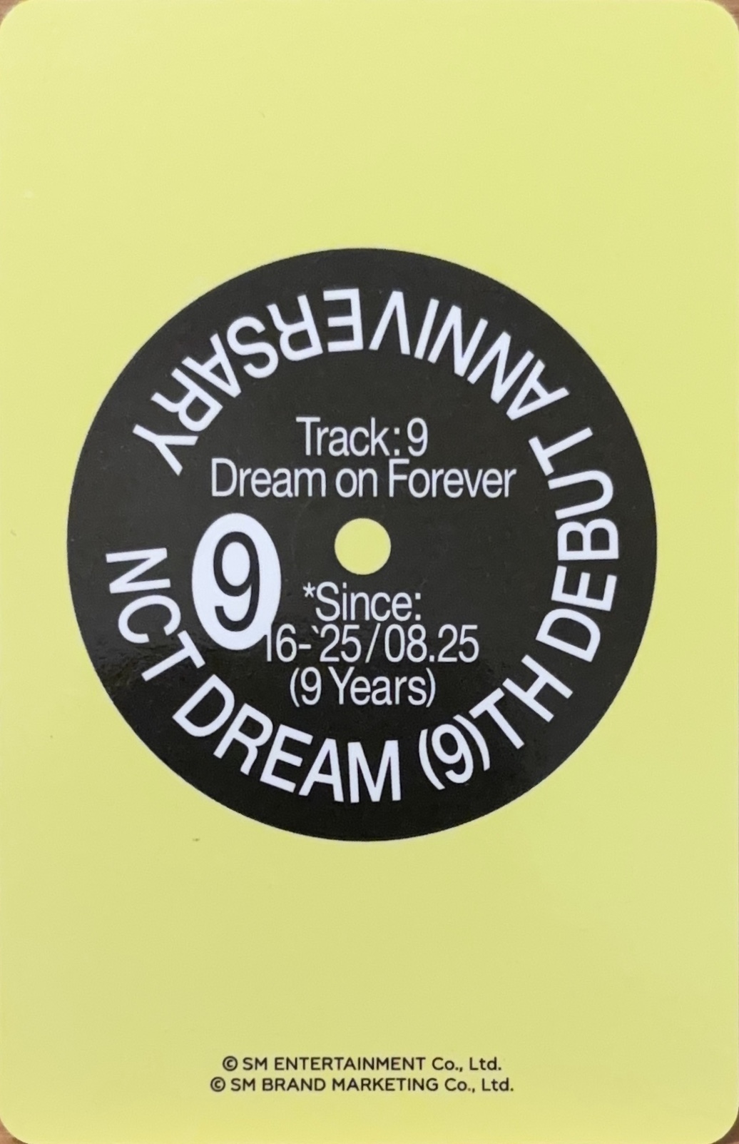 Jisung NCT DREAM photocard back side - Lucky Card Set