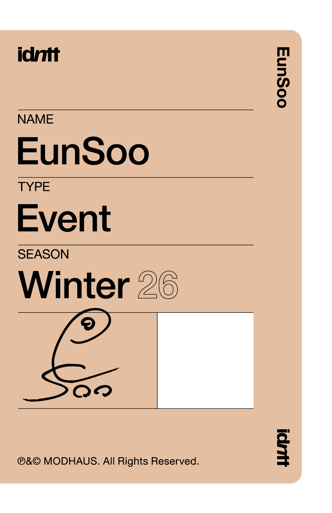Hwang EunSoo idntt photocard back side - Event Objekt