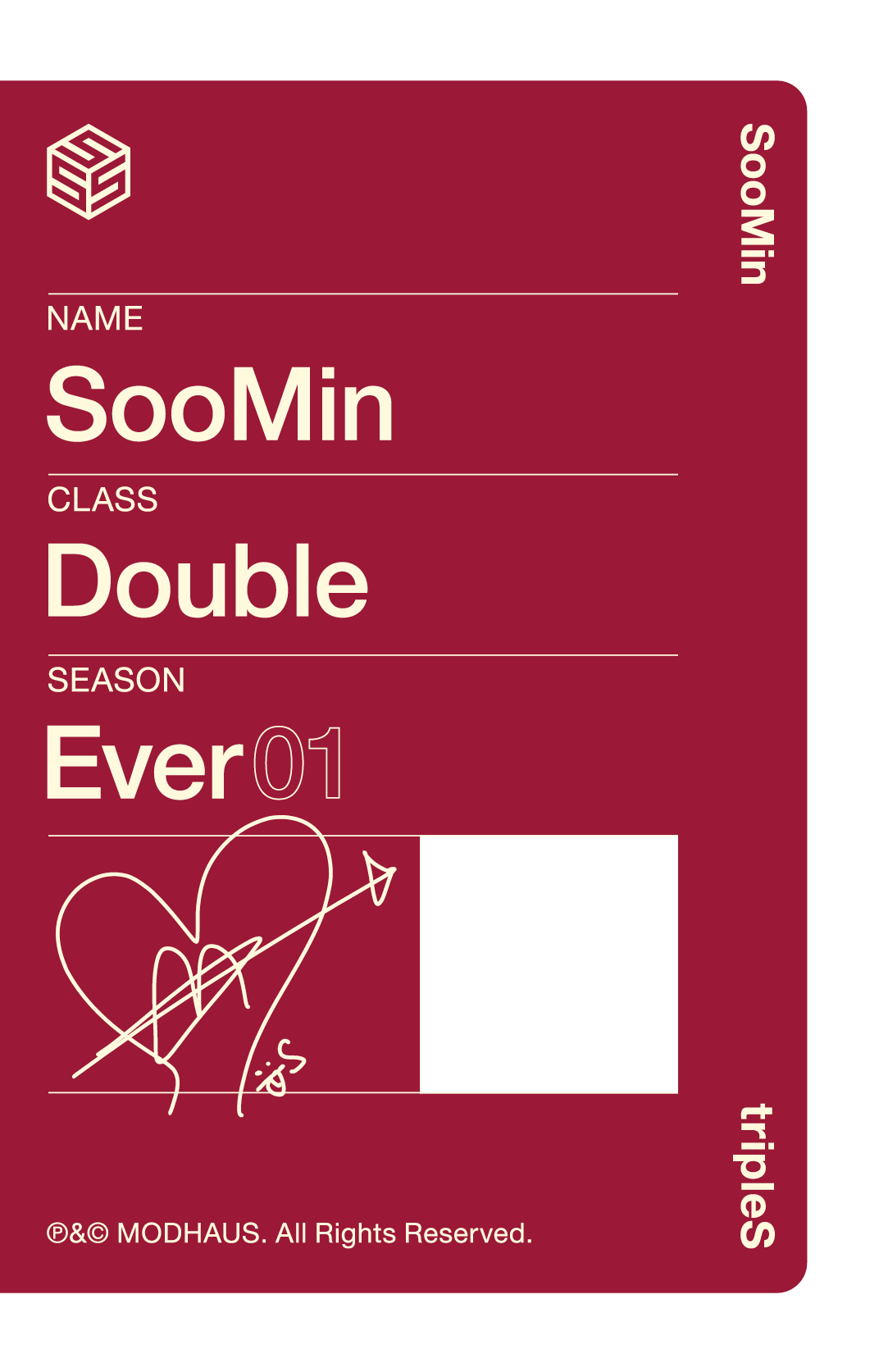 Soomin tripleS photocard back side - Double Class Objekt