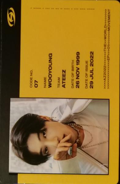 Wooyoung ATEEZ photocard from ID Card