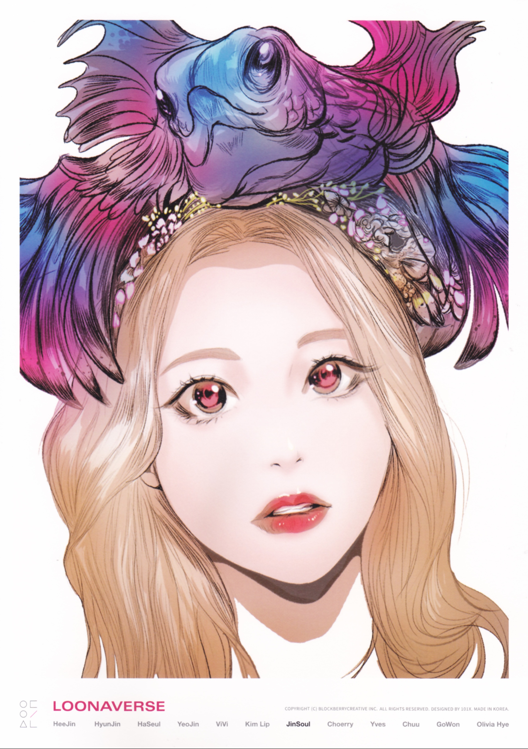 JinSoul LOONA photocard Illust Poster Set