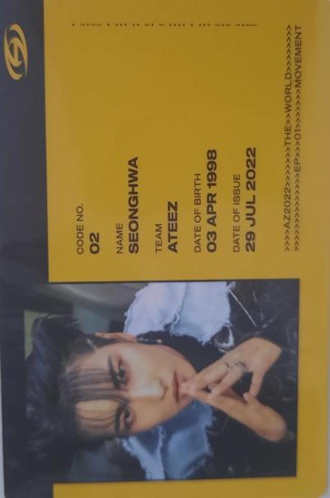 Seonghwa ATEEZ photocard from ID Card