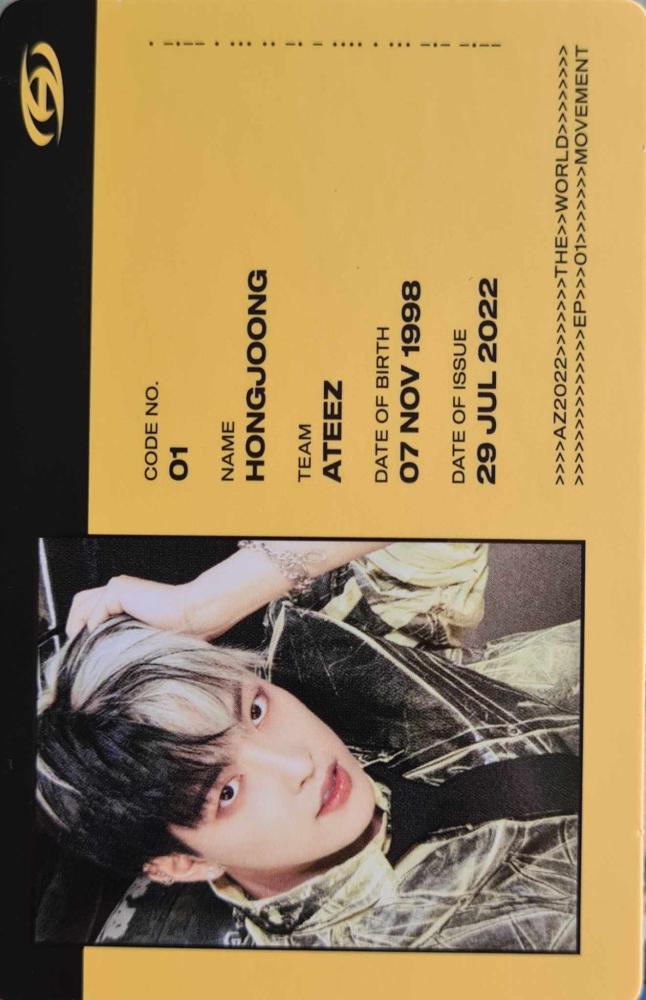 Hongjoong ATEEZ photocard from ID Card