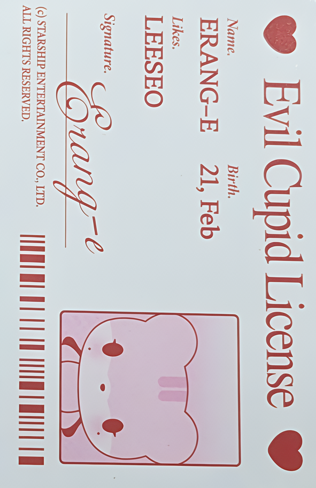 Evil Cupid License Card