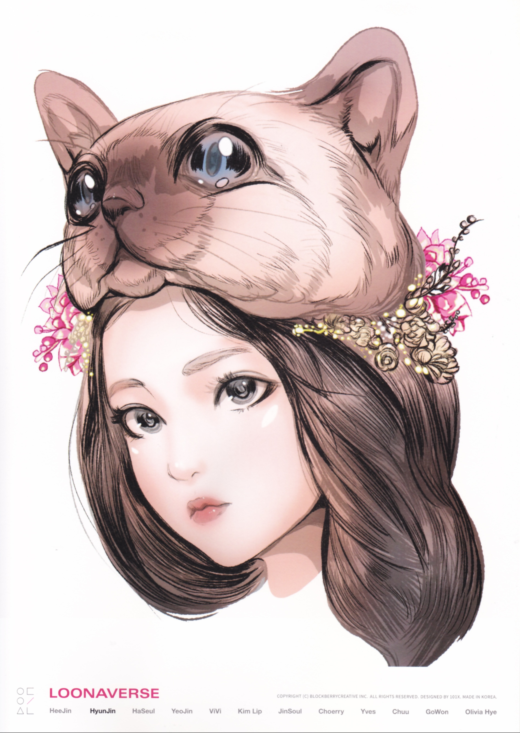 Hyunjin LOONA photocard from Illust Poster Set