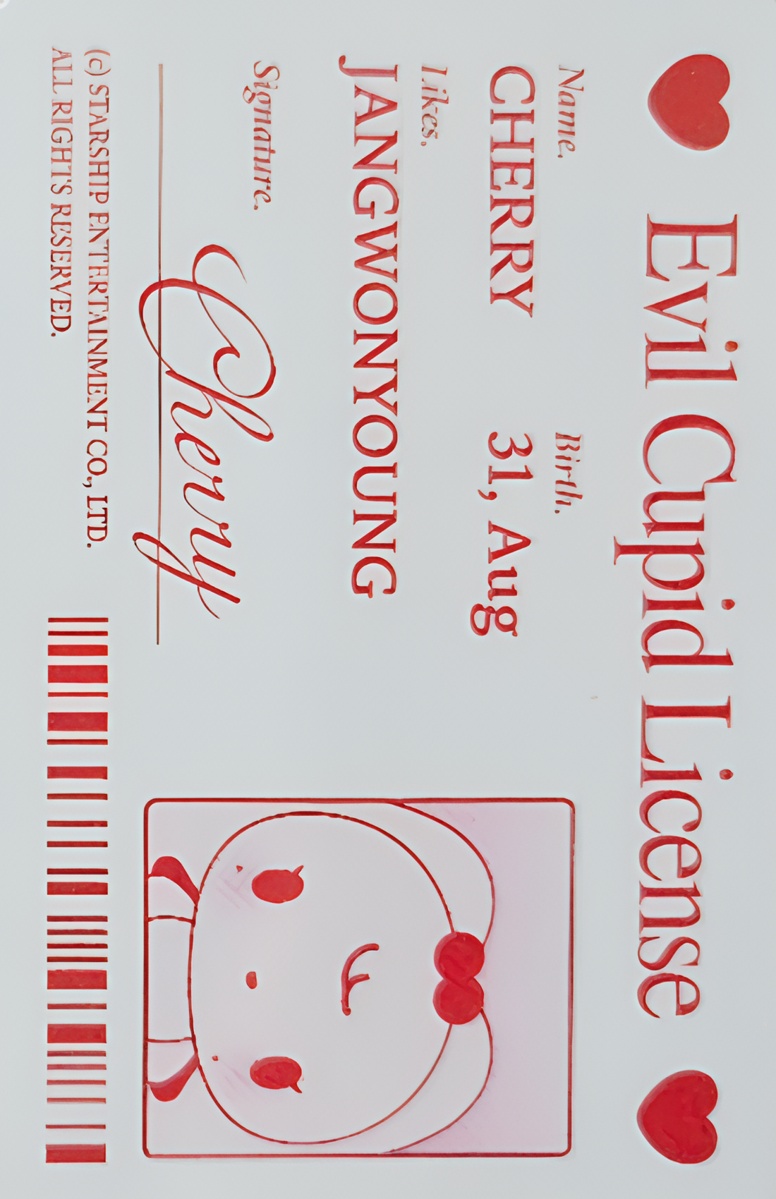 Evil Cupid License Card